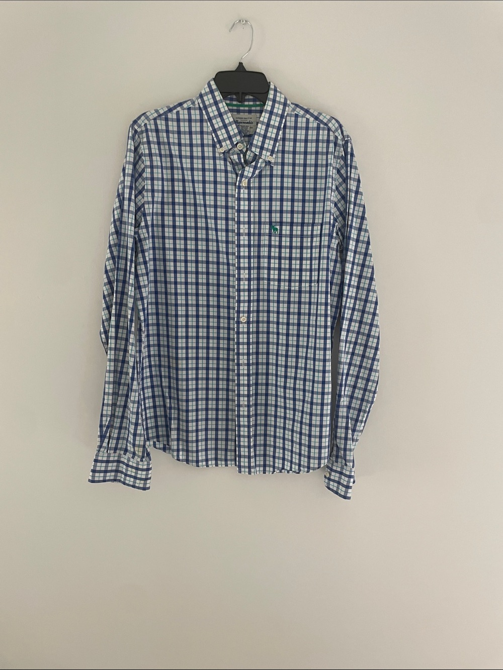 Abercrombie & Fitch Blue and White Plaid Button-Down Shirt